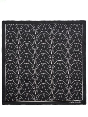 NWT Lost Pattern Chrysler Silk Bandana Scarf in Empire Black